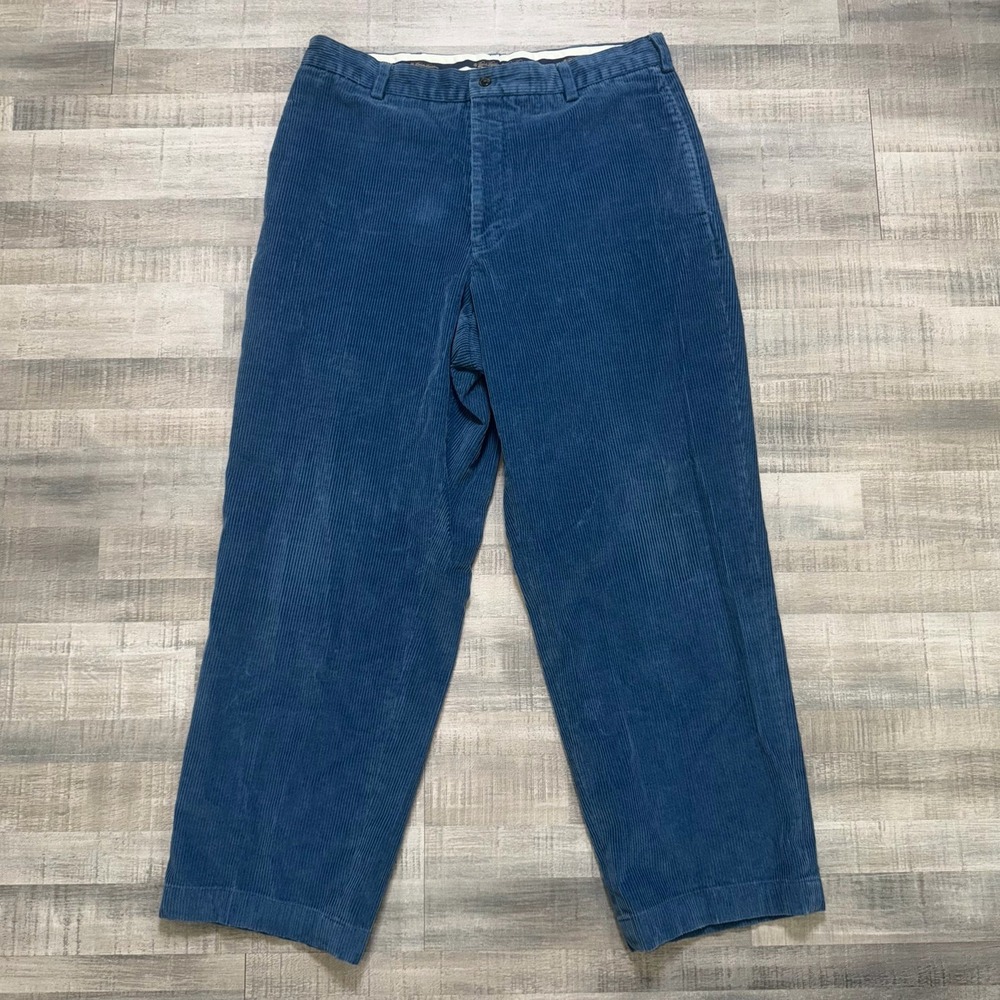 Vintage Brooks Brothers Dress Pants Corduroy 34x28 Blue Old Money Luxury Baggy